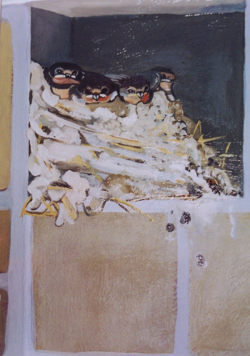 Swallows-mural detail Lancashire.